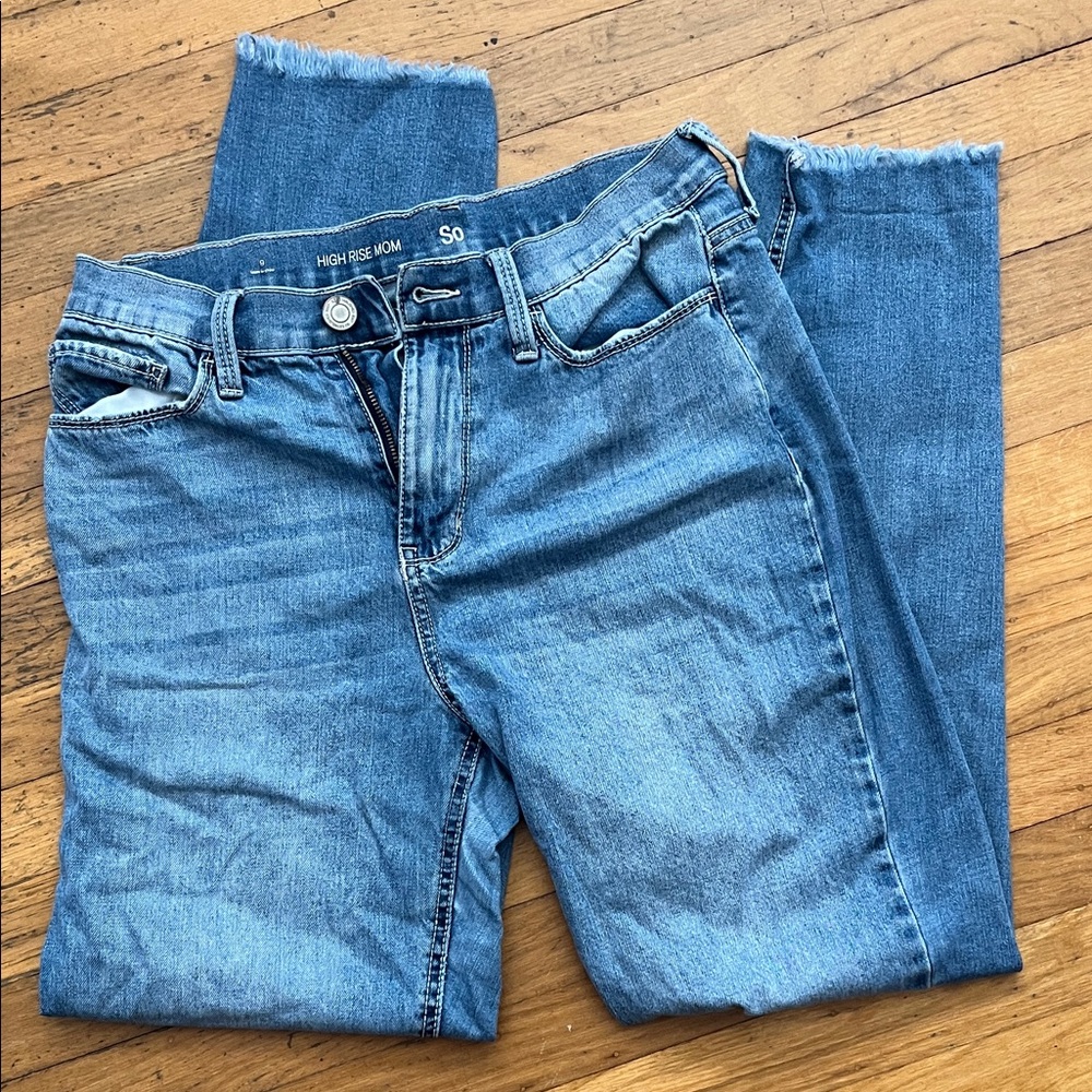 SO High Rise Mom Blue Denim Jeans